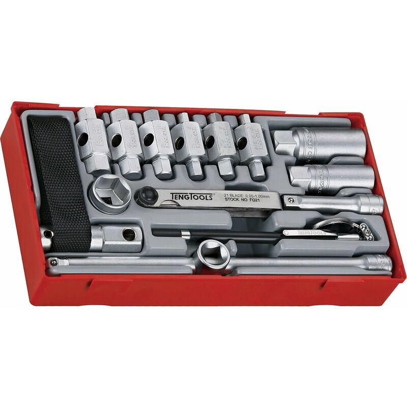 16pc Oil Service Tool Set Spark & Drain Plugs TTOS16 - Tool Control System - Teng Tools