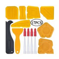 17 Piece Caulking Kit, Silicone Caulking Tool Set Kit, Plastic Scraper, Caulking Plugs, Sealing Grout Bathroom Sealing Finish