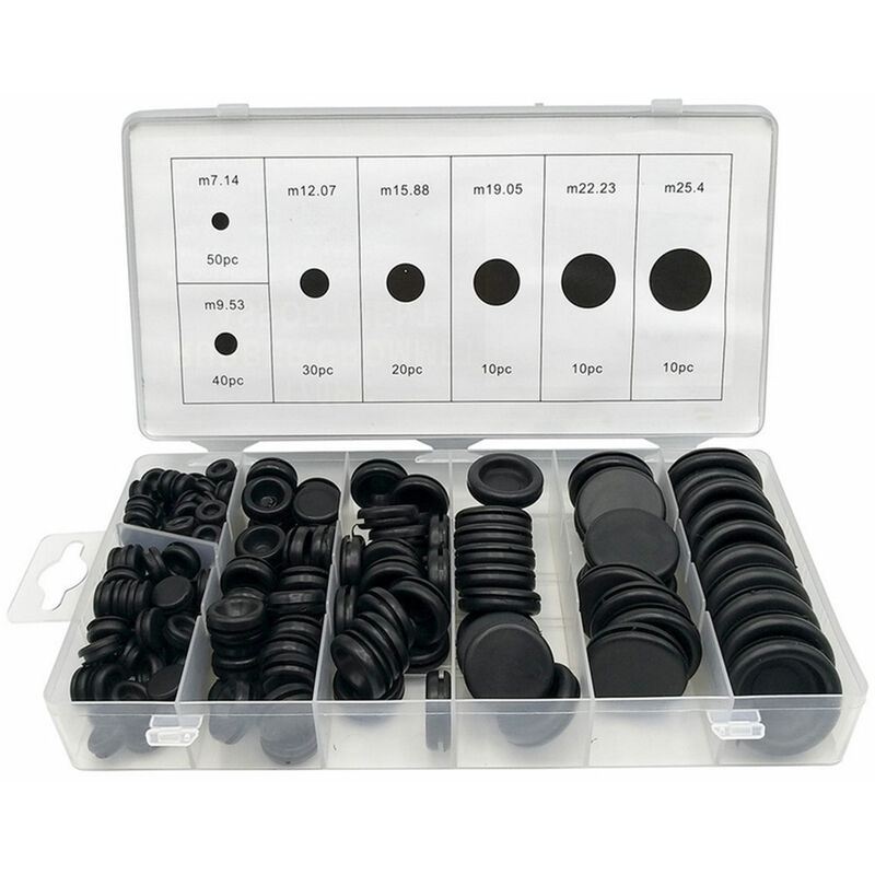 170Pcs Rubber Grommets Assortment Firewall Hole Plug Electrical Wire Gasket Set