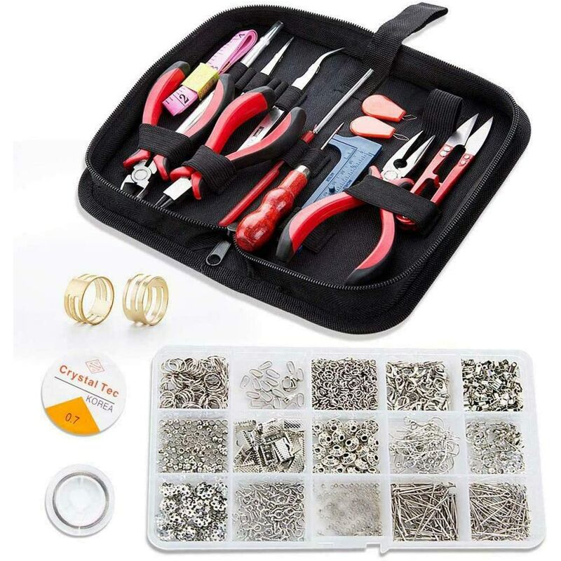 17pcs Jewelry Repair Tool Mini Craft Beads Finding Set Hand Cutting Pliers Material for DIY Jewelry Making