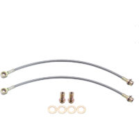 18'' Braided Budget Stainless Steel Brake Hose Line Kit Replacement for Mustang II GM Metric,model: 1