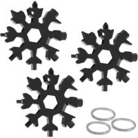 18-In-1 Snowflake Multi-Tool, 3 Pcs Stainless Steel Snowflake Wrench, Wrench Screwdriver Bottle Opener Allen Wrench, for Outdoor Travel Camping