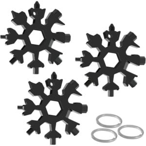 18-In-1 Snowflake Multi-Tool, 3 Pcs Stainless Steel Snowflake Wrench, Wrench Screwdriver Bottle Opener Allen Wrench, for Outdoor Travel Camping