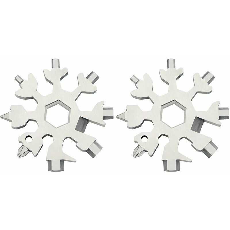 18 In 1 Snowflake Multi Tool Men And Women Idea Gift Stainless, 2pcs-