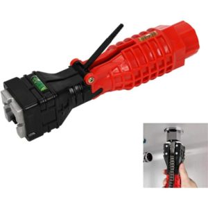 18 in 1 Faucet Socket Wrench Tool, Multi-Functional Installation of Faucet and Sink, for Installing Bathroom, Kitchen Sink, Toilet Bowl (Red)