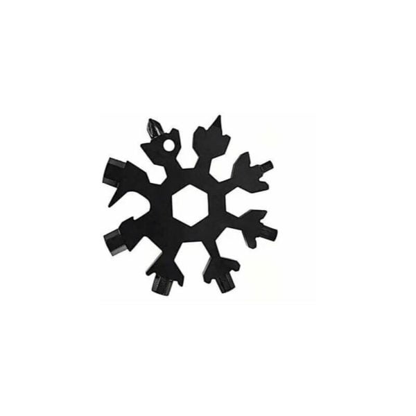 18-in-1 Multi-Purpose Almighty Snowflake Tool - Snowflake Shaped Screwdriver / Bottle Opener / Keychain (Black) - Thsinde