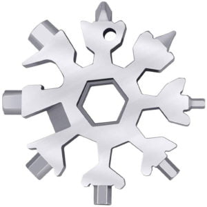 18 in 1 Portable Stainless Steel Snowflake Multi-Tool for Outdoor Travel, Camping, Adventure, Daily Gadget, Christmas Gift (Silver)