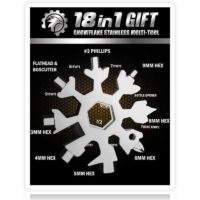 18-in-1 Snowflake Multi-Tool- Opener Key Chain, Bottle Opener, Outdoor Travel Camping, Adventure Tool Keychain for Outdoor Travel Camping (Silver-Nor