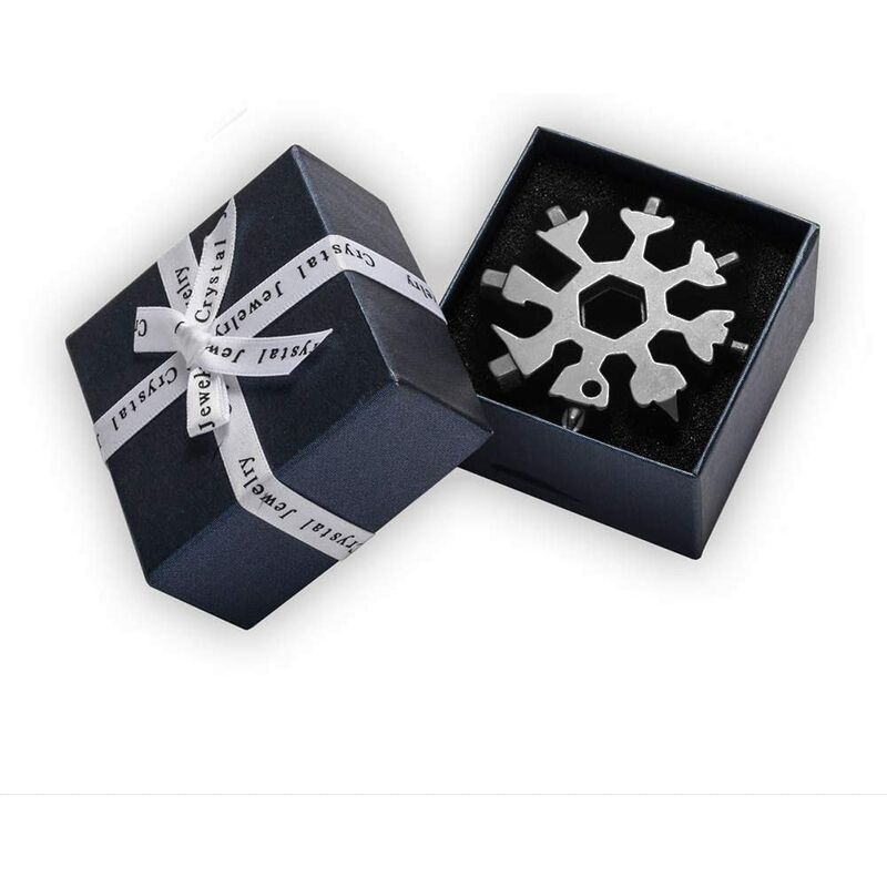 18-in-1 Snowflake Multi-Tool- Opener Key Chain, Bottle Opener, Outdoor Travel Camping, Adventure Tool Keychain for Outdoor Travel Camping(Silver-Gift