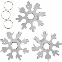 18 in 1 Snowflake Multi Tool, Stainless Steel Snowflake Wrenchb Guazhuni (Silver) 3 pcs