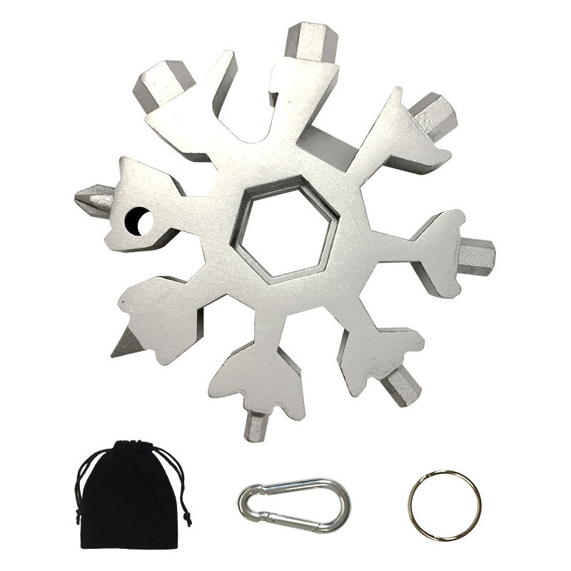 18in1 Snowflake MultiTool,Snowflake Shape Screwdriver/Bottle Opener