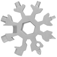 18-in-1 Snowflake Multi-tool, Stainless Compact Portable Outdoor Tool Keychain Bottle Opener White