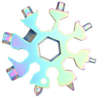 18-in-1 Snowflake Multi-tool, Stainless Compact Portable Outdoor Tool Keychain Bottle Opener colorful