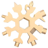 18-in-1 Snowflake Multi-tool, Stainless Compact Portable Outdoor Tool Keychain Bottle Opener gold