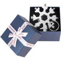 18 in 1 Snowflake Multifunctional Tool,Mini Portable Stainless Steel Multi-Tool with Key Chain for Outdoor Trips Everyday Tool (Silver- Gift Boxes)