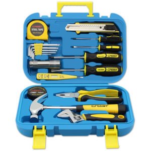 18-piece home utility tool set, multi-functional repair hardware combination Toolbox set home hardware full combination screwdriver pliers home daily