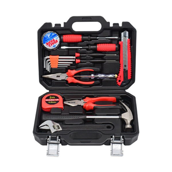 18-piece home utility tool set, multi-functional repair hardware combination Toolbox set home hardware full combination screwdriver pliers home daily