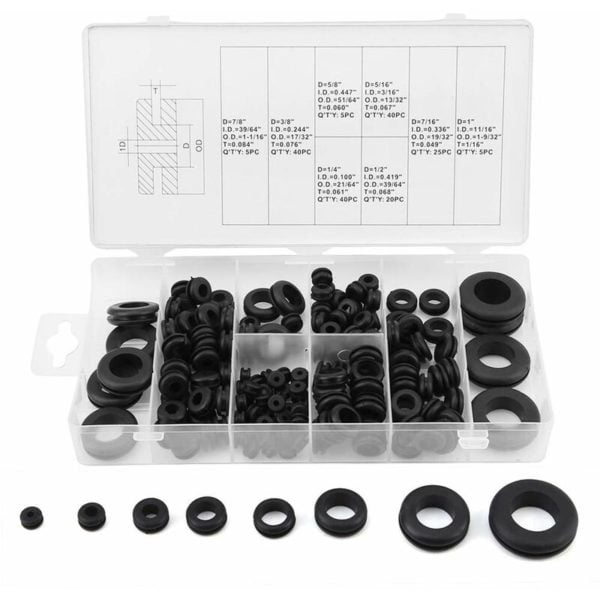 180 Piece Rubber Grommet Kit Rubber Grommet Wire Ring Rubber Bong Rubber Grommet Kit Rubber Grommet Rubber Grommets Electrical Seal