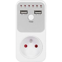 180260V USB Countdown Timer Socket Smart Digital Countdown Timer Socket for Computer Phone Charger, with Manual(FR Plug)