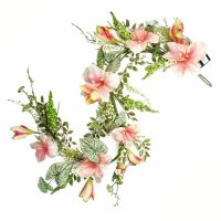 180cm Artificial Hanging Pink Lily Plant Realistic Garland Trailing