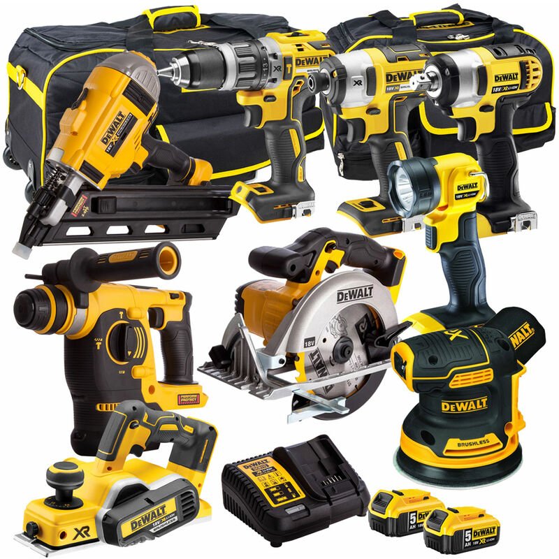 18V 9 Piece Power Tool Kit with 2 x 5.0Ah Batteries T4TKIT-945:18V - Dewalt