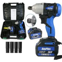 18V Cordless Impact Wrench,Impact Gun Electric 420 N.M High Torque Impact Wrench Power Wrench Electric Cordless Driver with LED Work Light + 2X