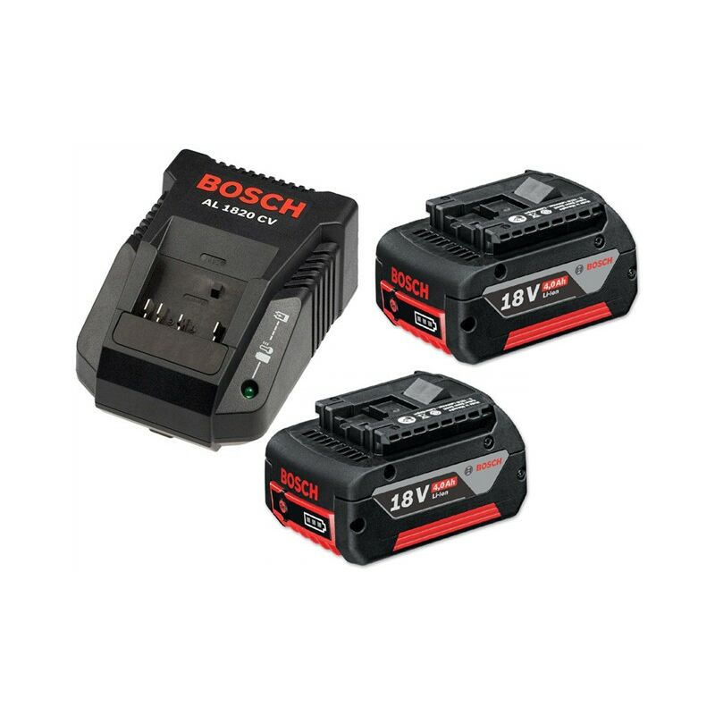 18v Battery Starter Set 2 x 4.0Ah Lithium Batteries + AL1820 Charger - Bosch