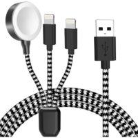 1PC, 3 in 1 metal model Charger Cables,Magnetic Wireless Watch Charger Charging Cord for a-p Watch Series 6/5/4/3/2/1/SE&Phone
