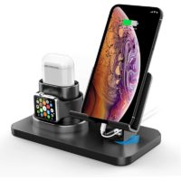 1PC, 3in1 Charger Dock,180°Rotation Phone Charger Stand Holder, Charging Stand for a-p watch/pods/pad and Most Smartphones (Black)