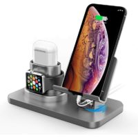 1PC, 3in1 Charger Dock,180°Rotation Phone Charger Stand Holder, Charging Stand for a-p watch/pods/pad and Most Smartphones (Gray)
