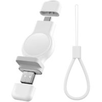 1PC, Portable Charger for a-p Watch, 2 in 1 usb-a & usb-c Magnetic Wireless Watch Charger Travel Cordless Fast Charge for Watch Series 7/6/5/4/3/2/1