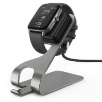 1PC,Charger Stand Compatible with A-m-fit gtr 3, gtr 3 Pro, gts 3, T-Rex 2 - usb Aluminum Alloy Charging Dock(Grey)
