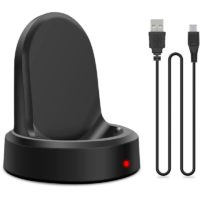 1PC,Wireless Charging Cradle Dock for S-sung G-ear S3 Smartwatch,Charging cable with base(Black)
