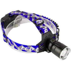 1Pc P50 Headlamp Telescopic Spotlight Outdoor Sports Waterproof Night Warning Light Aluminum Alloy Strong Light Blue