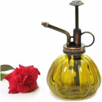 1pc Colour Strip Vintage Decorative Glass Pot Watering Can Pressure Sprayer for Plants Bonsai Flowers Yelloe Gardening Tools
