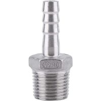 1pc Connexteur Barbed Pipe Fitting to Thread Adapter dfe Stainless Steel Pipe Shank SS304 1/8 3/4 (1/2 10mm) - Langray