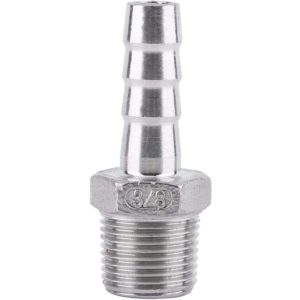1pc Connexteur Barbed Pipe Fitting to Thread Adapter dfe Stainless Steel Pipe Shank SS304 1/8 3/4 (3/8 10mm) - Langray