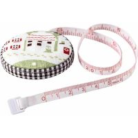 1pcs 150cm/60in Telescopic Tapeline Tapeline Body Fitness Body Measurement Tape Measures Sewing Craft (House Pattern, Green)