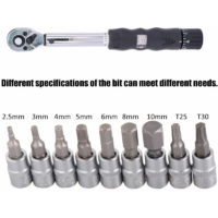 2-14Nm Wrench Set, Small Window Torque Wrench 1/4 Ratchet Bike Torque Socket Wrench