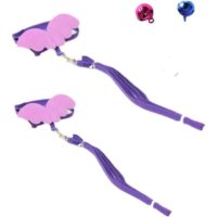 2 Adjustable Angle Wing Safe Bell Harness Straps for Small Ferret Rabbits (m: Chest: 30-50 cm / 11.81-19.68, Purple)
