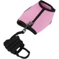2 Colors m/l Hamster Rabbit Harness Set Small Animal Pet Safety Walking Vest with Lead Leash (M-pink)
