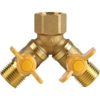 2 Outlet Hose Connector, G1/2 Brass 2 Way Faucet Nose Hose Adapter Hose Splitter for Home or Industrial Use
