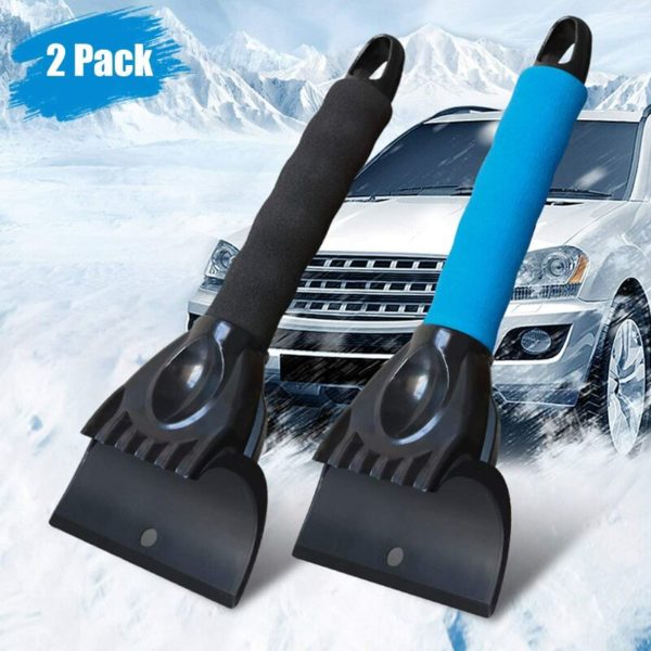 2 PCS Car Windshield Ice Scrapers Scraper Snow Scraper Windshield Car Ice Shovel with Non-Slip Handle for Cars, Trucks