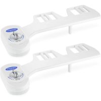 2 Pack Bidet Non-Electric Mechanical Self Cleaning Nozzles White for Toilet Attachment Easy to Install