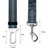 2 Pack Car Dog Seat Belt Shock Absorption Adjustable Elastic Carabiner Dog Harness Premium Safety Harness for All Dogs Cats Gray