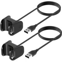 2-Pack Charger Cable Compatible with F-b Charge 4, usb Charging Cable Cord Clip Dock Accessories Adapter(Black,55cm)