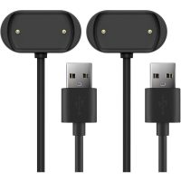 2-Pack] Charger Compatible with A-m-fit gtr 3, gtr 3 Pro, gts 3, usb 2 Pins Charging Cable (Black, 3.3ft/1M)