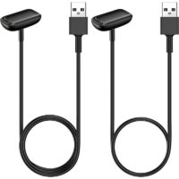 2-Pack Fast Charging Long Replacement usb Charger Cable Cord Accessories Compatible with F-b Charge 5/Lu-xe Smartwatch(Black,50cm)