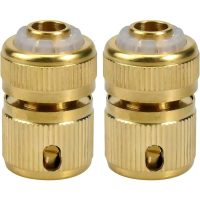 2 Pack Garden Hose Fittings 1/2 Solid Brass Quick Garden Hose Connectors Leak Proof Faucet Appliance Connection Adapters Quick and easy connection