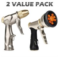 2 Pack Heavy Duty Hose Sprayer, Garden Hose Nozzle Water Hose Nozzle 3/4 Brass Connector,Mixed